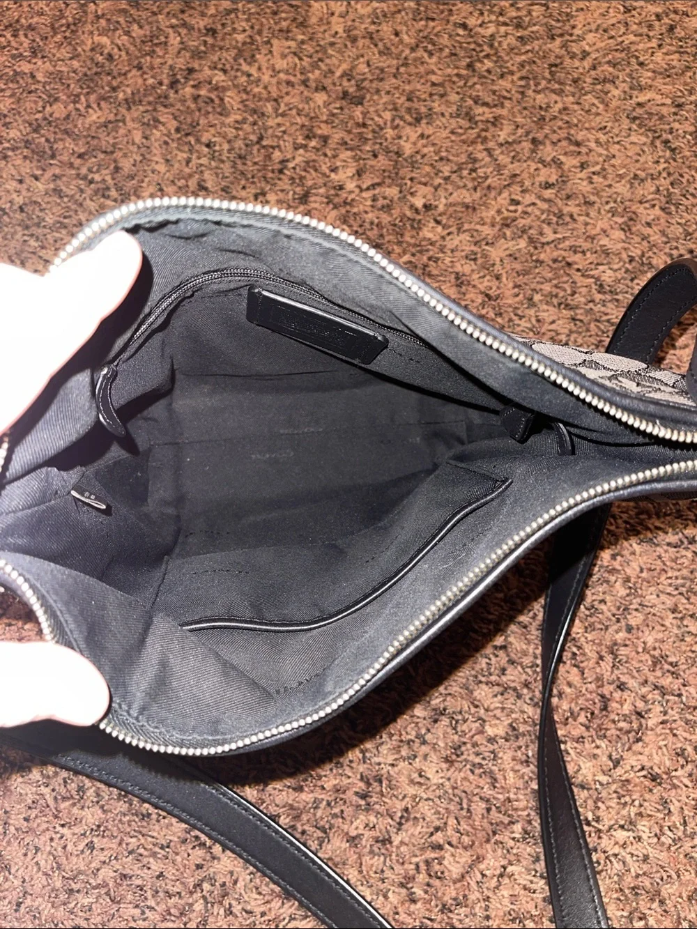 Coach Grey Signature Monogram Crossbody Bag